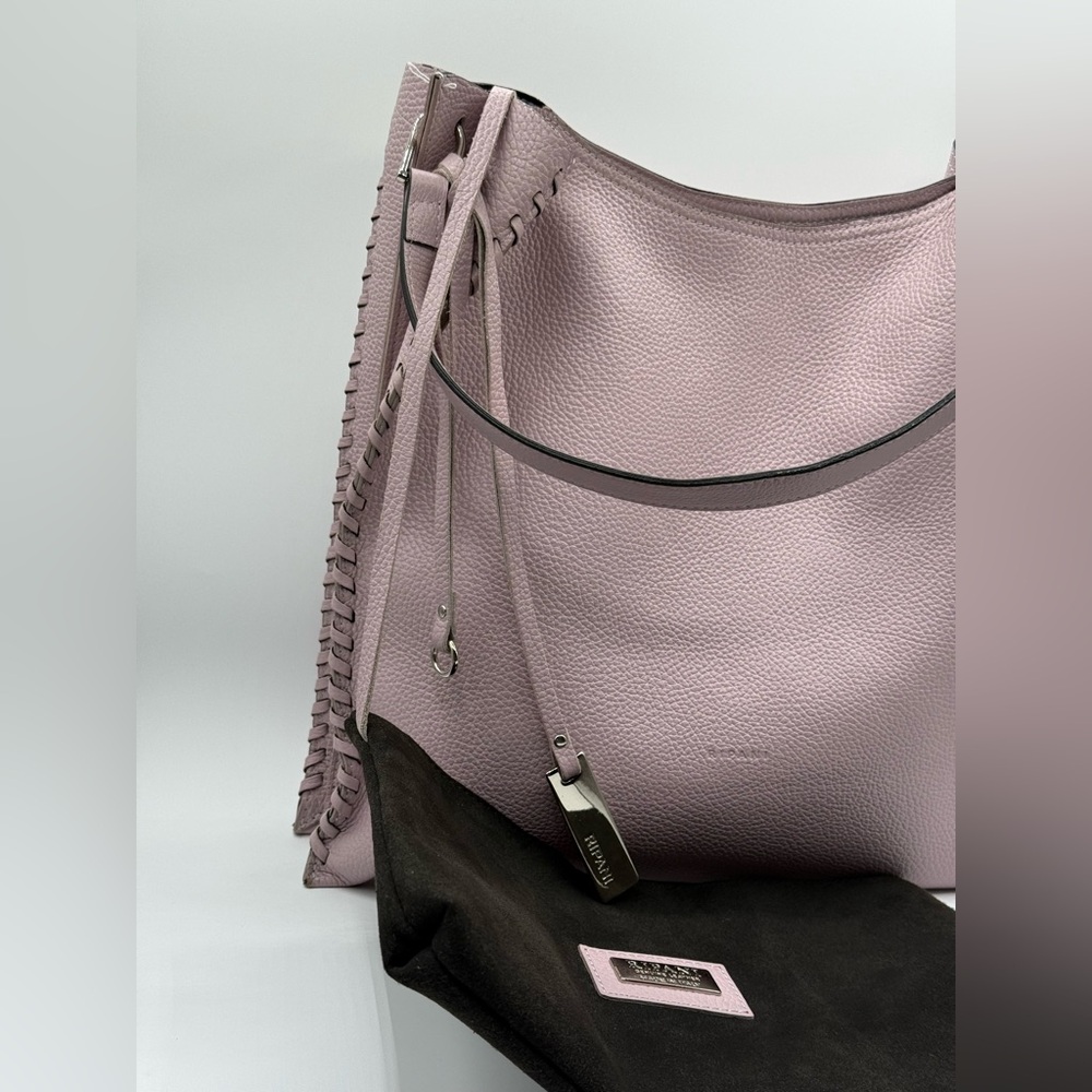 Woman's Elegant Business Leather Shoulder Pink Bag - Crafted by Ripani - Picture 3 of 16